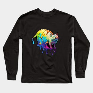 Colorful melting Cat design #1 Long Sleeve T-Shirt